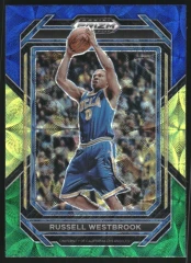 2023-24 Panini Prizm Draft Picks Prizm Choice Blue Yellow Green #55 Russell Westbrook UCLA